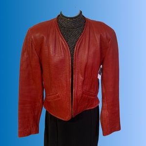SOLD Vintage 90s Red Leather Jacket